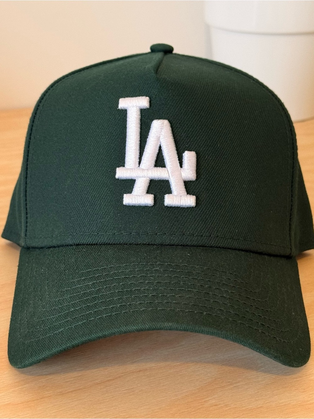 New Era Women fit Forest Green LA Logo Cap with White Embroidery